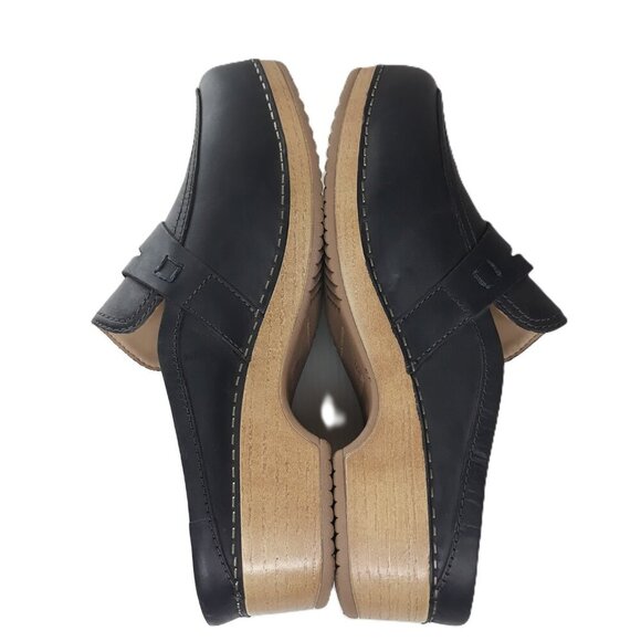Dansko Bel Leather Black Mule Loafer 41 EU/10.5-11 US Academia Preppy Office - Picture 5 of 9